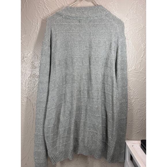 Tasso Elba Sweater Mens Gray Full Zip Lightweight Preppy Cardigan Casual Size XL - Picture 2 of 4